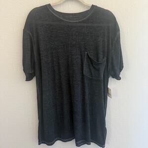 Free People Clean Lines Black Slouchy Relaxed Tshirt Lounge Lightweight Womens M